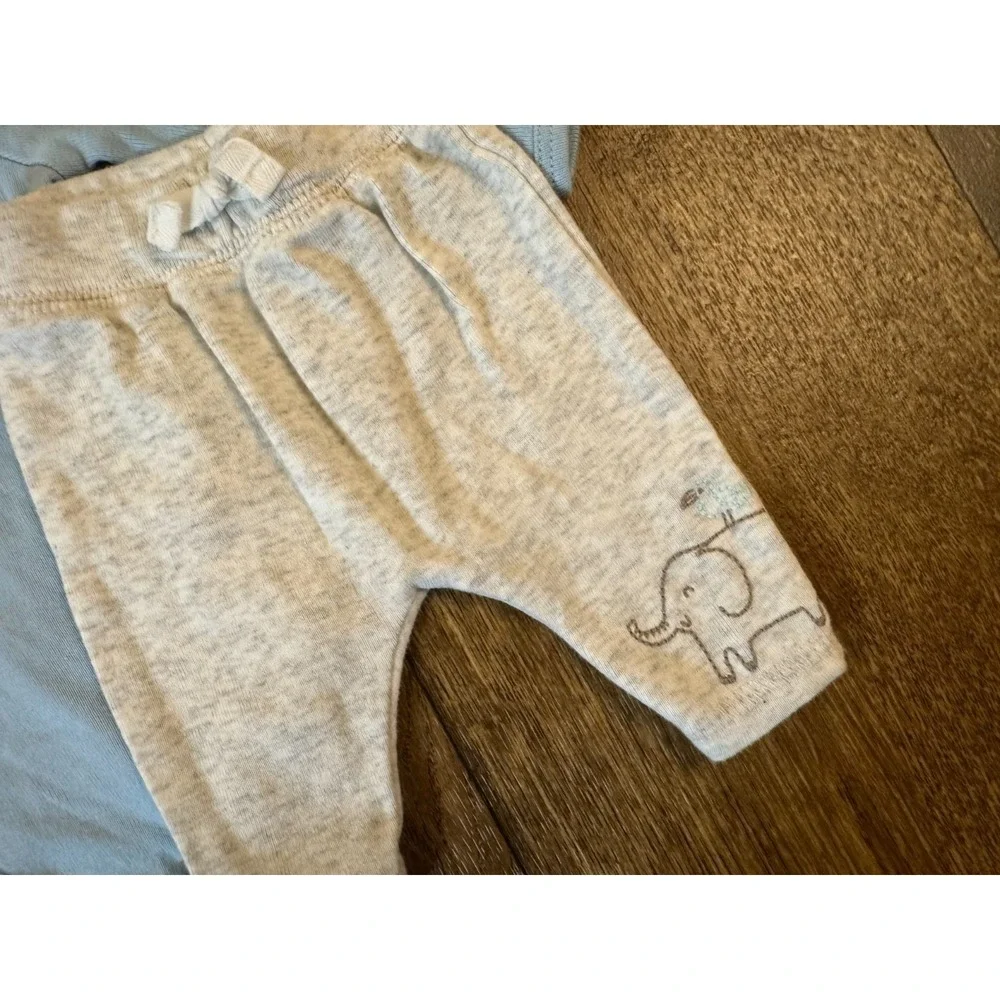 Carters Preemie Baby Boy Outfit Bodysuit Shirt Pants Reborn Clothes Elephant Lot